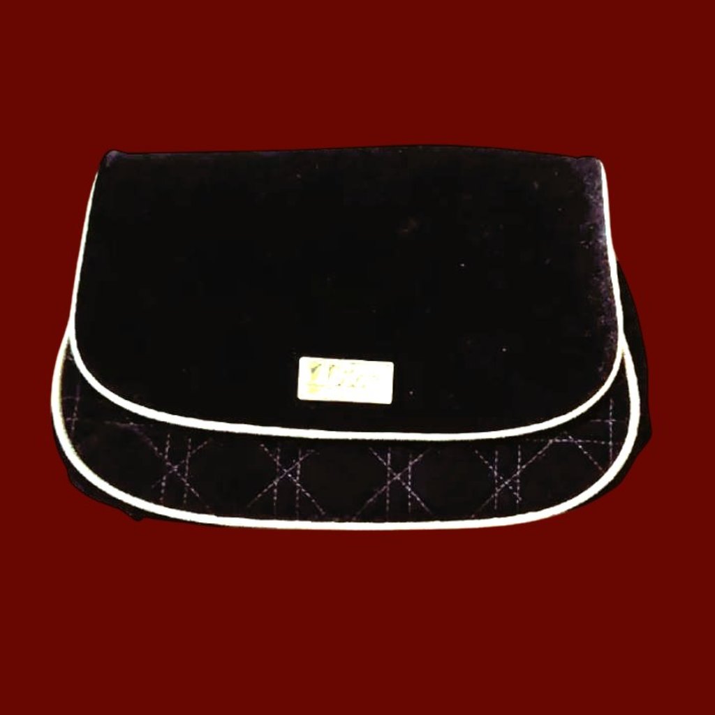 Nwot Dior Black Velour Cosmetic Clutch/Bag